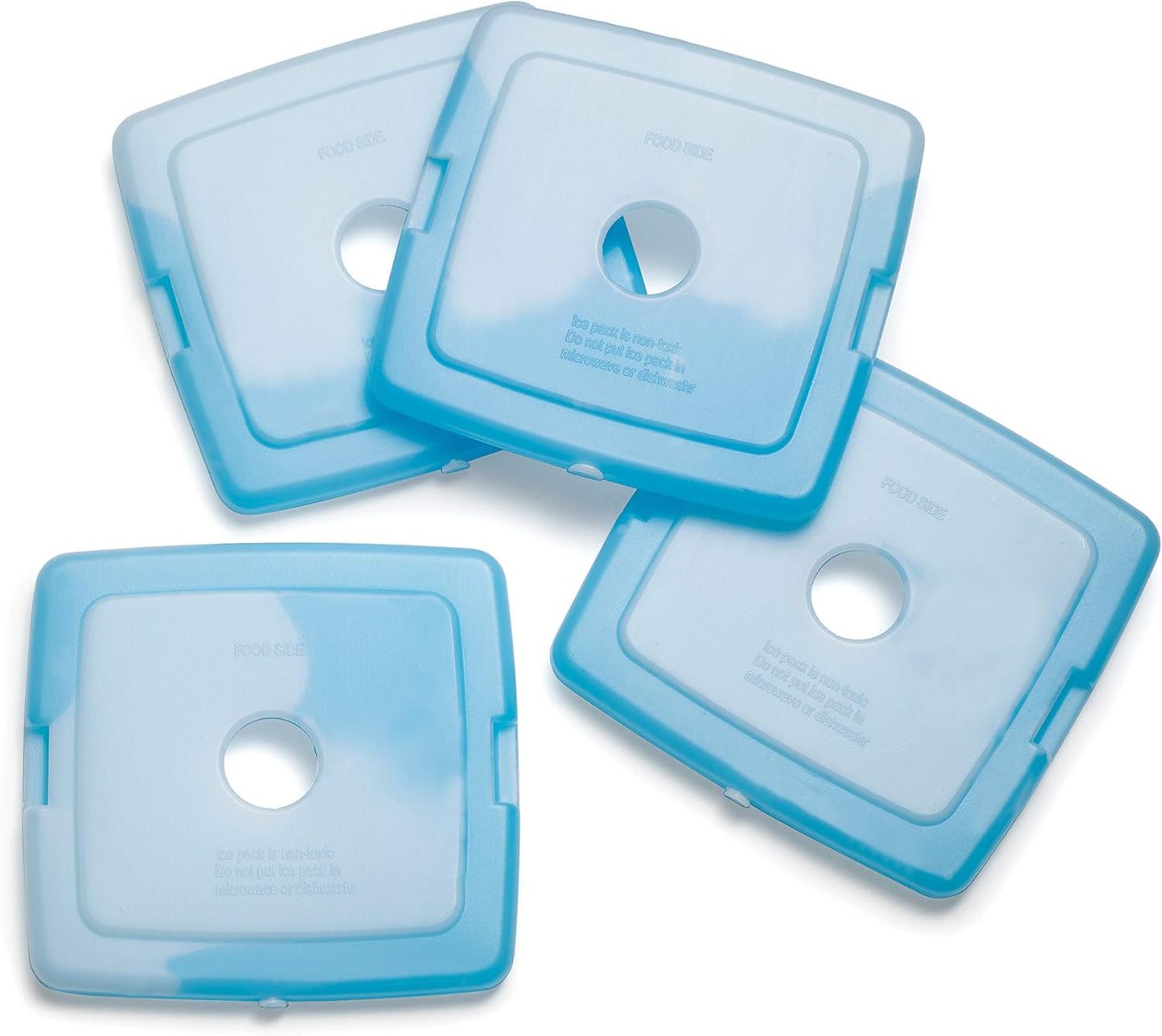 Cool Coolers By Fit & Fresh 4 Pack Slim Ice Packs, Quick Freeze Space Saving Reusable Ice Packs for Lunch Boxes or Coolers, Multi Colored, Single Pack