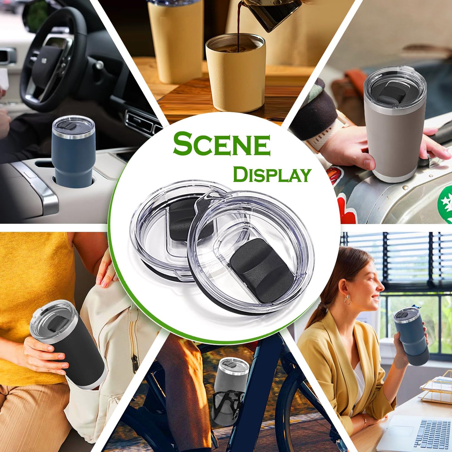 4Pack 20 Oz Magnetic Tumbler Lid, Replacement Lid for Yeti Lids Compatible with YETI Rambler, Magnetic Spill Proof