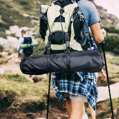Riuog Camp Chair Replacement Bag, 35 x 7in Protective Carrying Chair Bag with Drawstring Strap for Foldable Chair, Folding Lawn Chair, GCI Rocker Chair, Tent Pole, Black (Black)