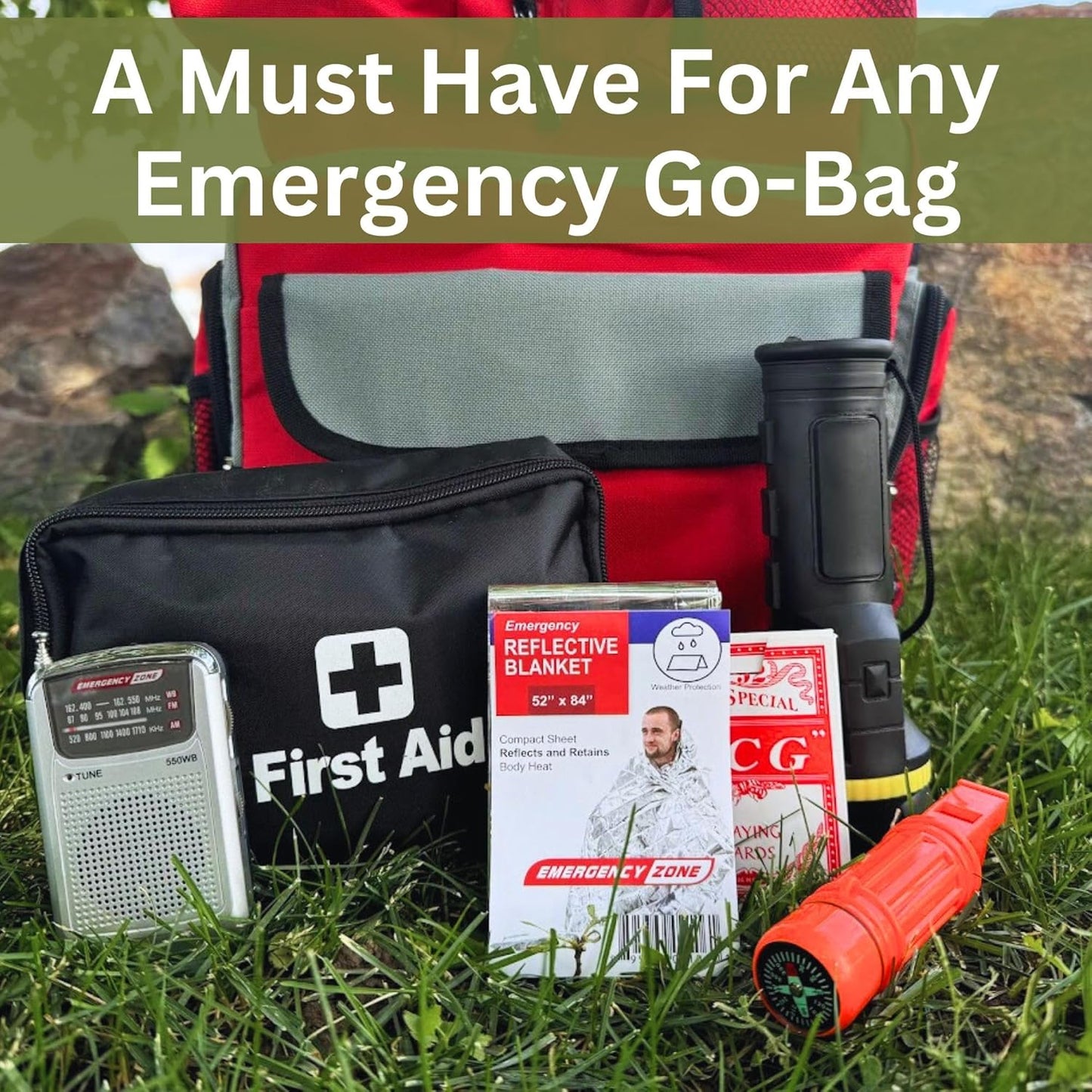 [5 Pack] Thermal Reflective Emergency Blanket 52”x84” | Emergency Mylar Blankets | Survival Blanket for Survival Supplies | Camping, Hiking, or Emergencies