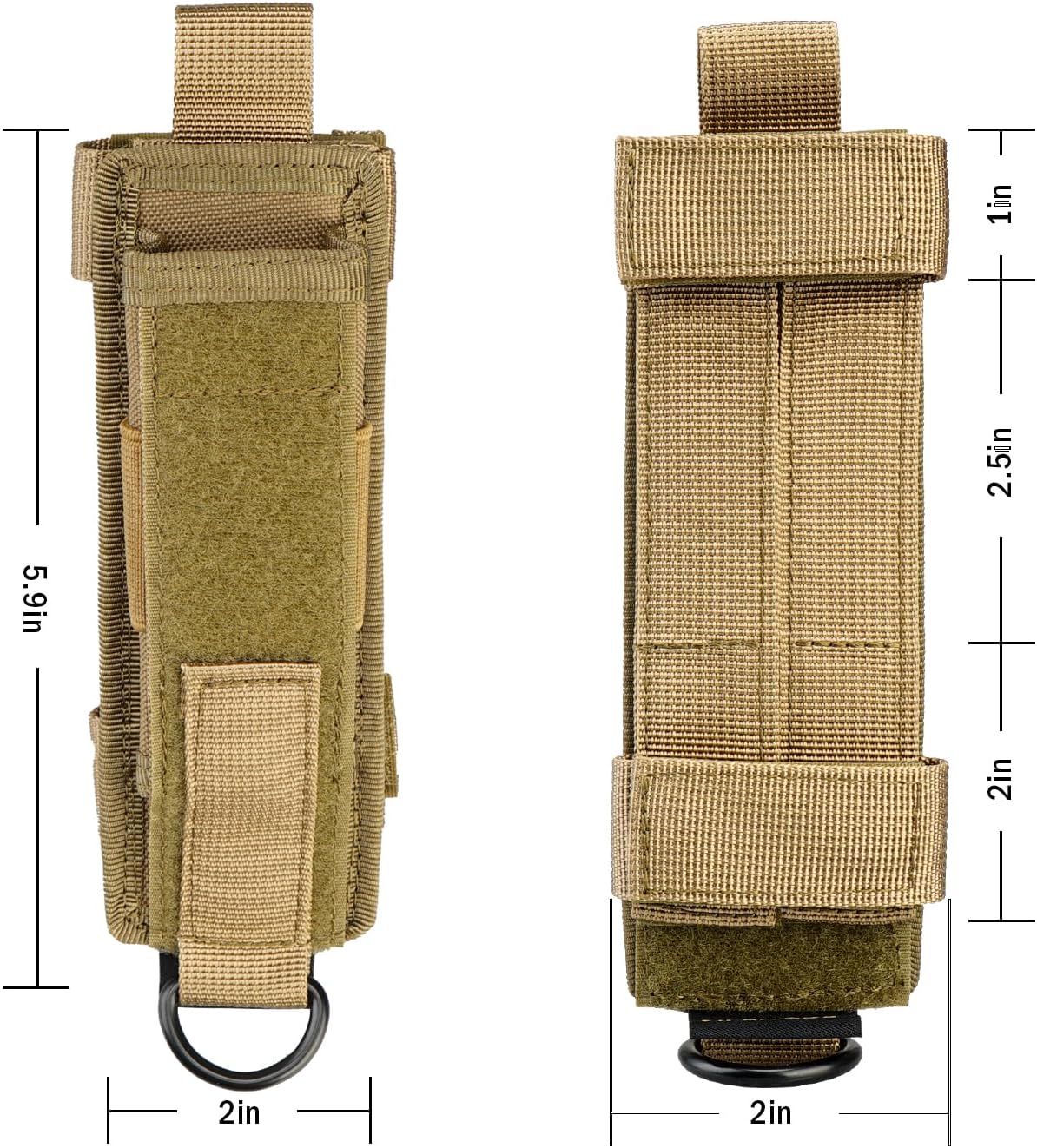 VIPERADE Tactical Flashlight Holster, Molle Flashlight Holder for Belt, Flashlight Pouch, Open Top Flashlight Holder for Vertical & Horizontal Carrying