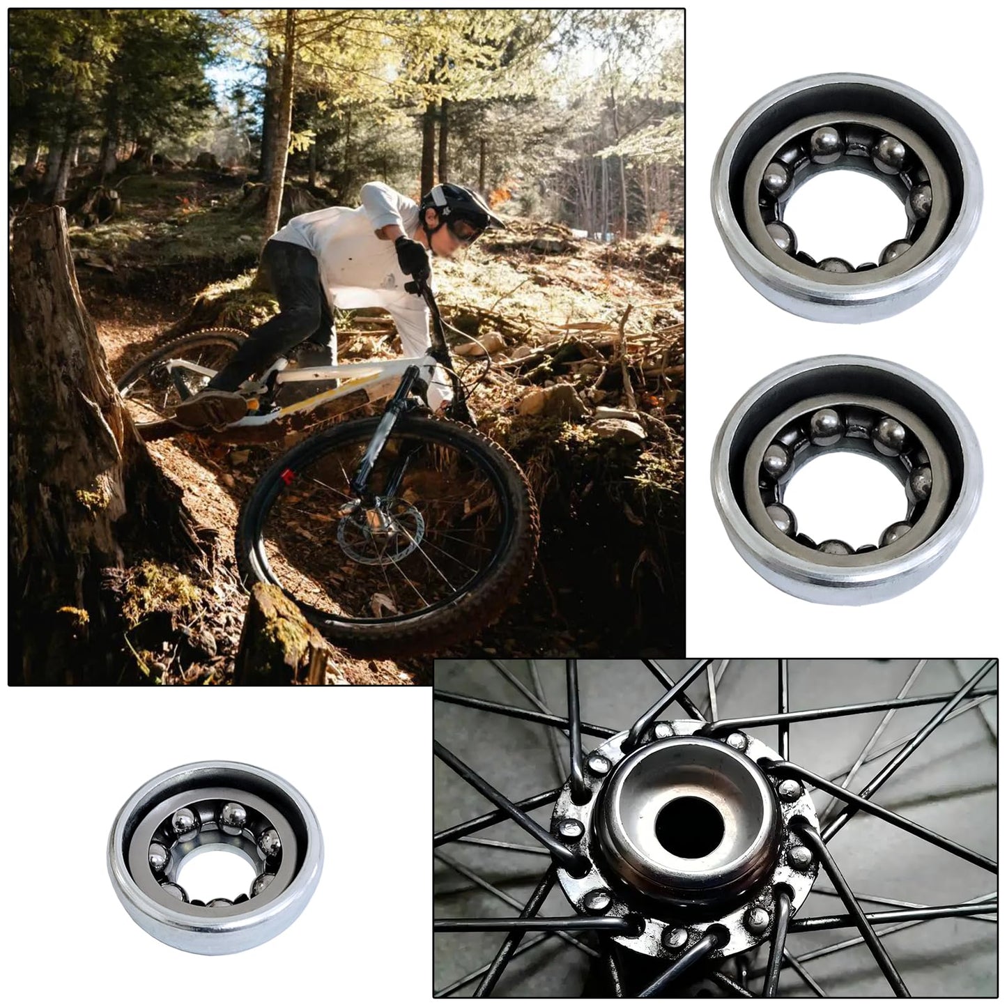 Auto-plaza 4X Front Axle Cups for 5/16 Front Hub + 4X Rear Axle Cups for 3/8 Rear Hub Mountain Bike Bicycle Accessories