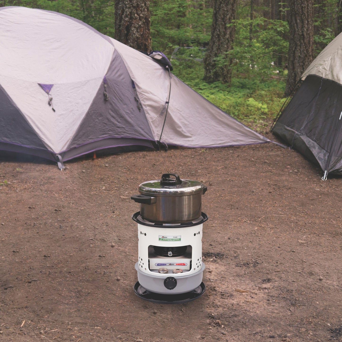 Alpaca Kerosene Cook Stove, 8,500 BTU, Steel Drip Tray, Carry Handles, Pot & Pan Supports - for Camping or Outdoor Cooking, Emergency Use