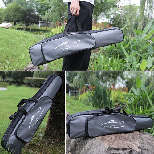 Sougayilang Durable Fishing Rod & Reel Organizer Bag Travel Carry Case Bag Fishing Rod Case-40in
