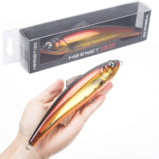 Hornet Saltwater Fishing Lure 2.9oz 7in Topwater Popper Hard Bait Floating Pencil Lure for Kingfish/Tuna/Mackerel/Marlin/Mahi Mahi Offshore Trolling Onshore Floating Crankbait