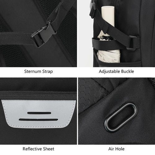 Lyweem Basketball Backpack Soccer Bag Adult with Ball Holder, Laptop & Shoe Compartment, 35L Large Gym Sports Backpack for Men Women Training Equipment Bags for Athletic Football Volleyball, Black