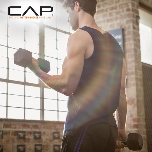 CAP Barbell 50 lbs Coated Dumbbell Set with Black handles, 25LBx2