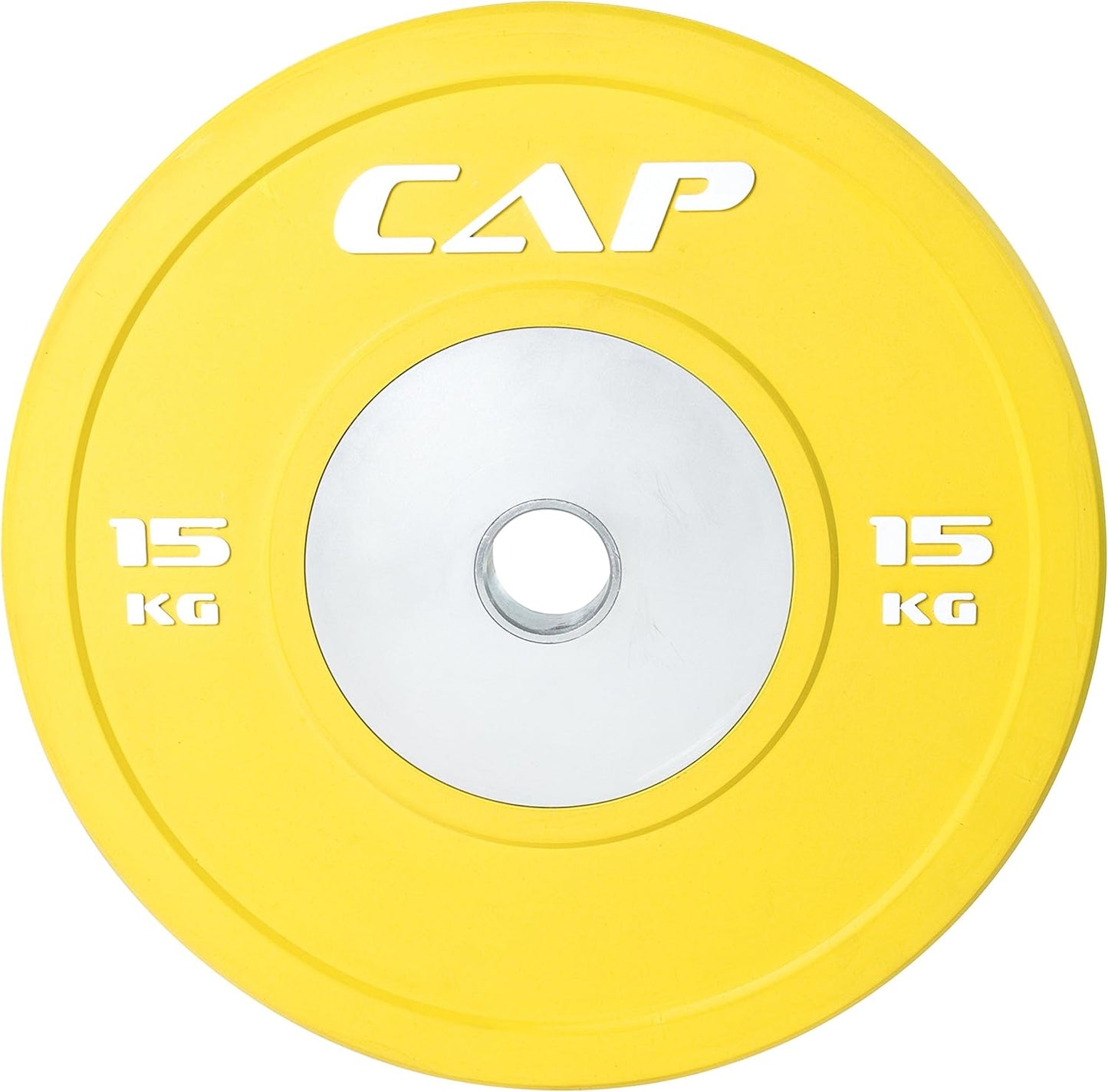 CAP Barbell Olympic Competition Rubber Bumper Plate with Steel Hub (Single), Compatible with 2-Inch Bars