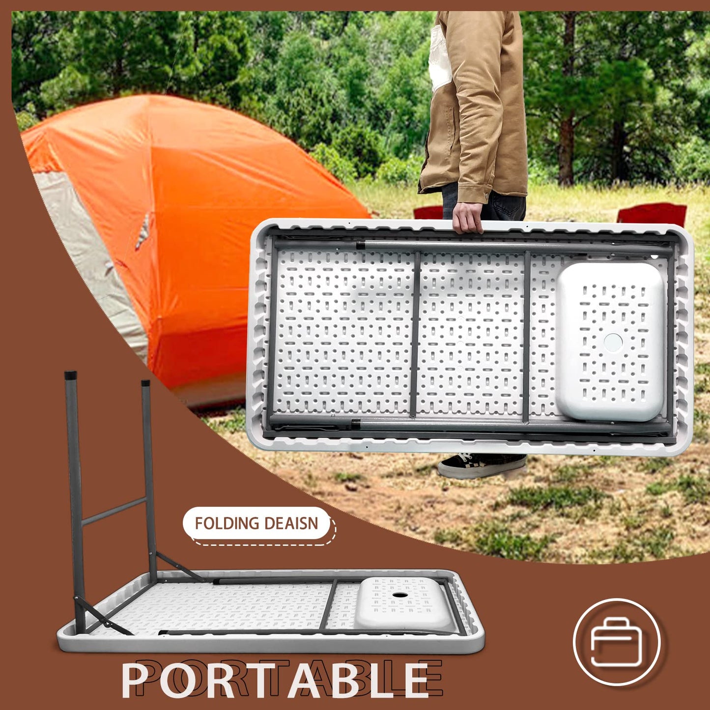 GUAGUA Portable Fish Cleaning Table with Sink Portable Outdoor Camping Sink Station for Picnic BBQ RV Beach Patio Picnic