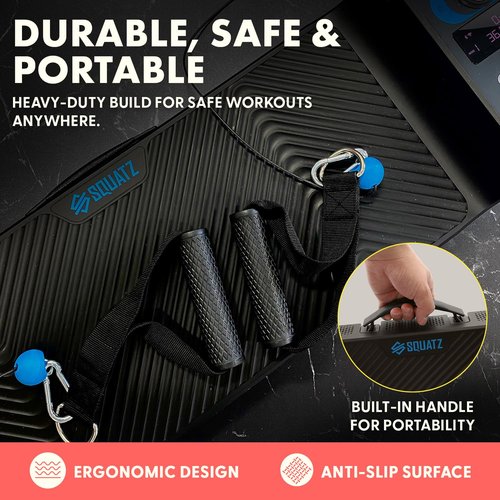 SQUATZ Apollo Board Mini: 150lb Resistance Smart Cable Machine, Functional Trainer for Full Body Workouts, Full Body Strength, Digital Home Gym Equipment with Free App Includes Accessories, Blue