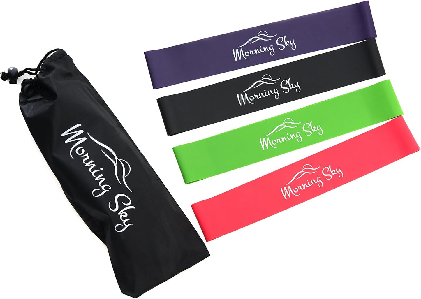 Physical Therapy Resistance Bands by Morning Sky - 12-inch Loop Bands with Instructional Guide and Carrying Bag, Best for Strengthening, Stretching, Yoga, Physical Therapy Rehab, Home Fitness