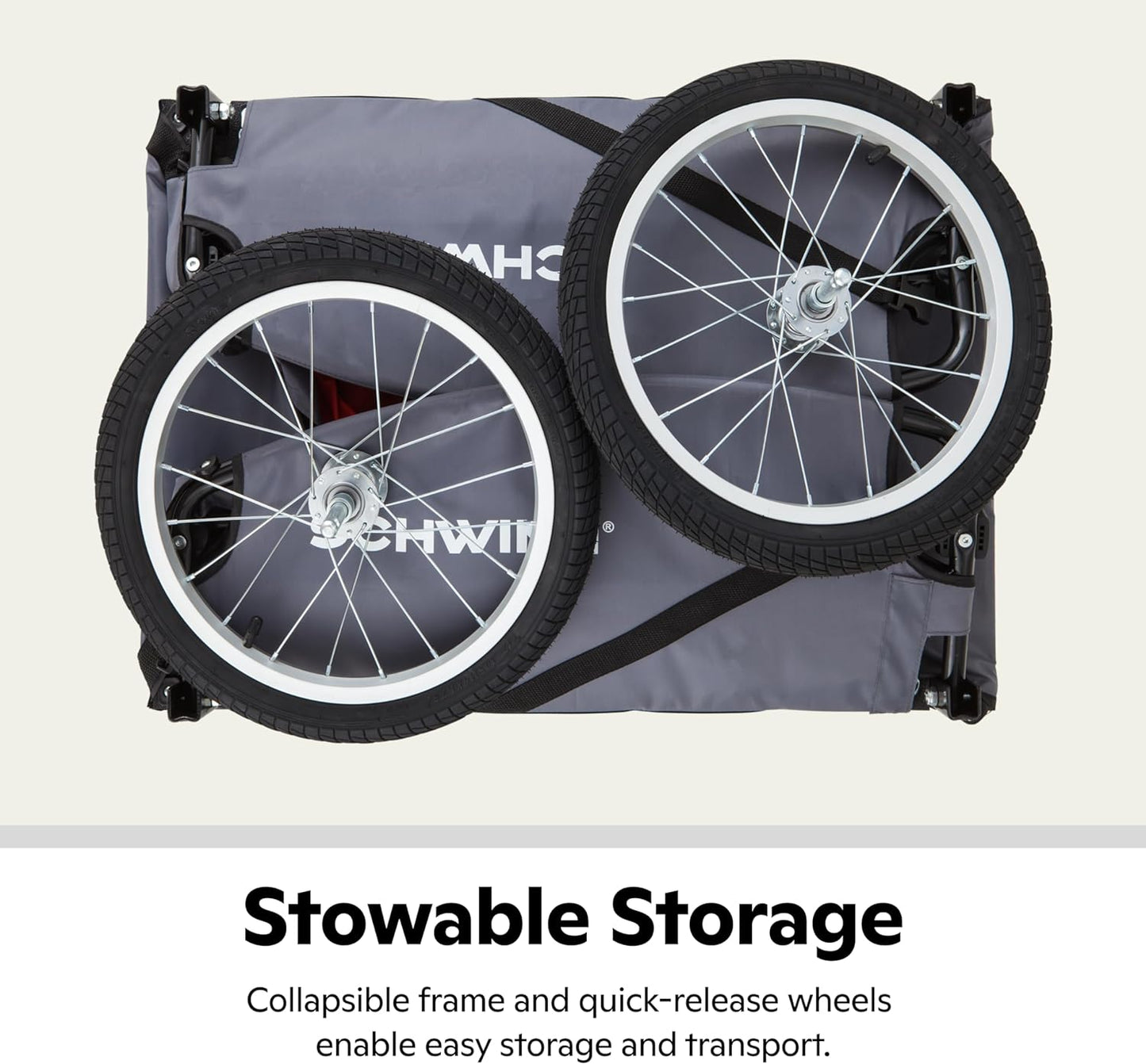 Schwinn Daytripper or Porter Bike Cargo Trailer, Holds up to 100 lb, Universal Coupler, Folding Frame, Quick-Release Wheels, 16-Inch Tires, Interior D-Rings, Schwinn Bike Trailer for Carrying Cargo