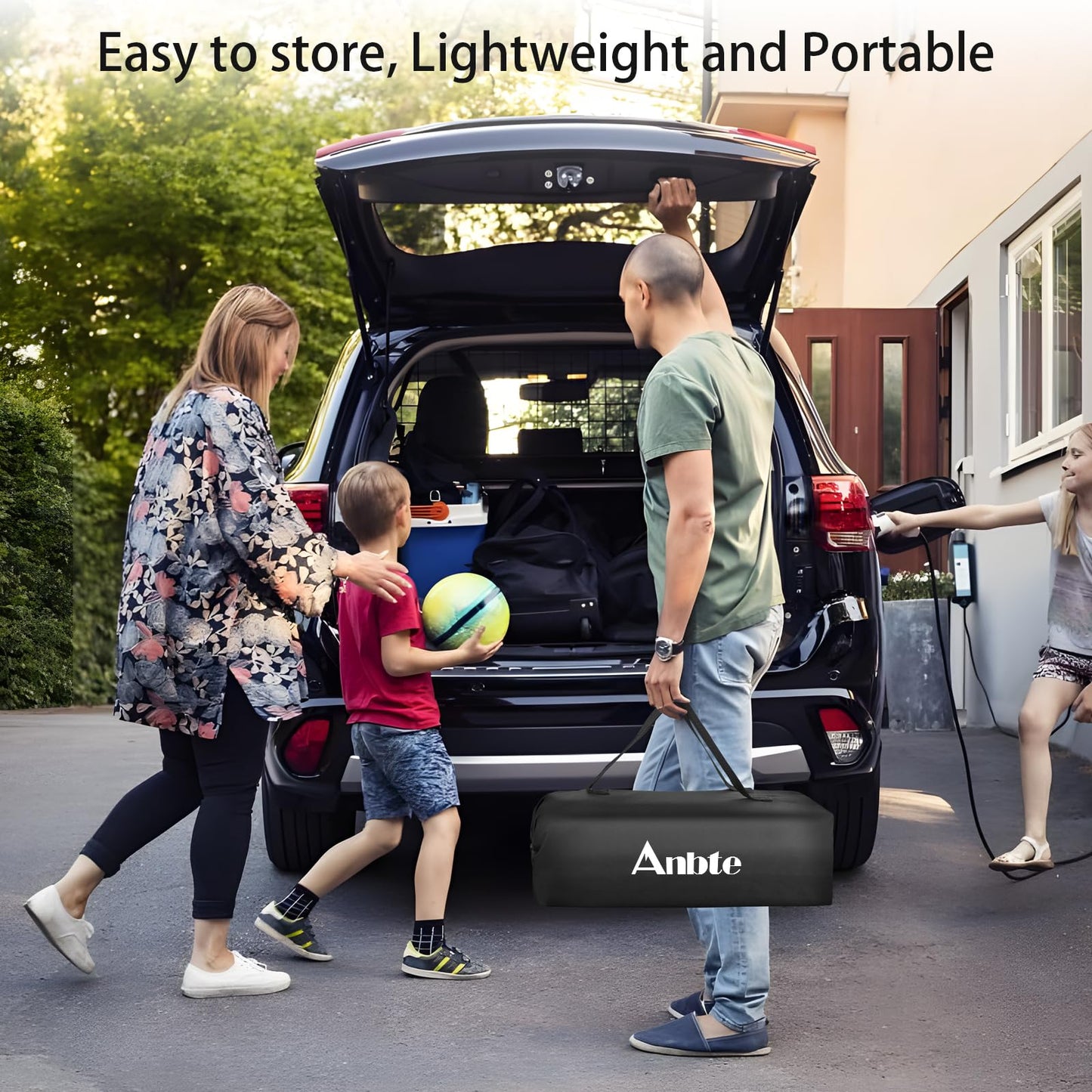 Anbte Folding Camping Table, Aluminum Roll Up Camping Table Adjustable Height with Storage Net and Bag, Lightweight Outdoor Table 32.2” X 16”, for Outdoor Travel BBQ Party Picnic, Black