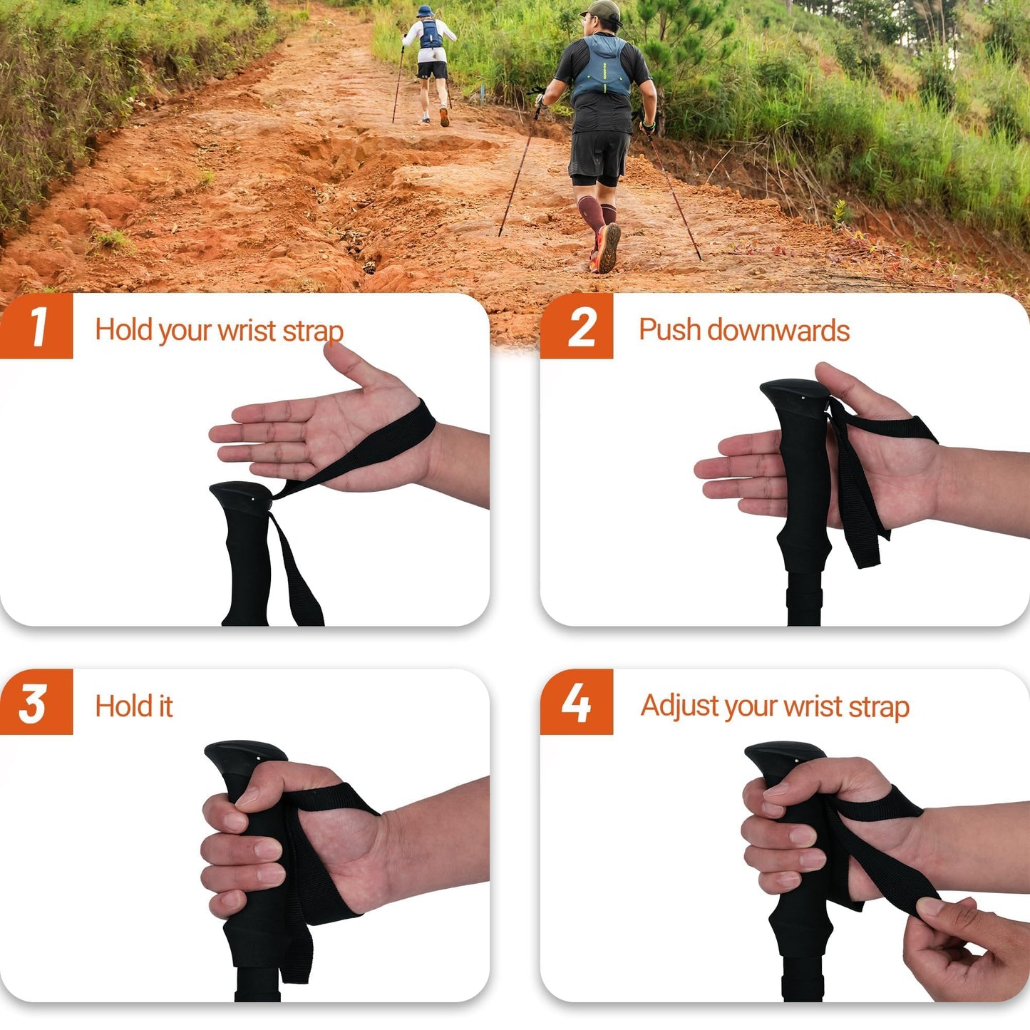 Aluminum Alloy Trekking Poles Collapsible Hiking Poles - Trekking Sticks with Quick Lock System Lightweight for Hiking, Camping