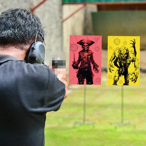 Motipuns 24 Pcs Monster Shooting Paper Targets 12 x 18 Inch Outdoor Practice Paper Fun Large Zombie Targets for Range for The Range Outdoor Practice, 6 Styles