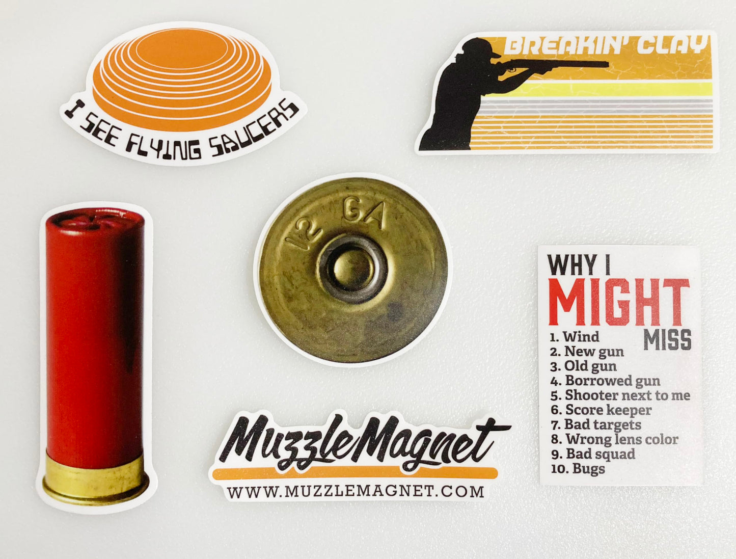 Generic Clay Target Shooting Stickers - Waterproof Stickers for Trap, Skeet, Sporting Clays, Five Stand