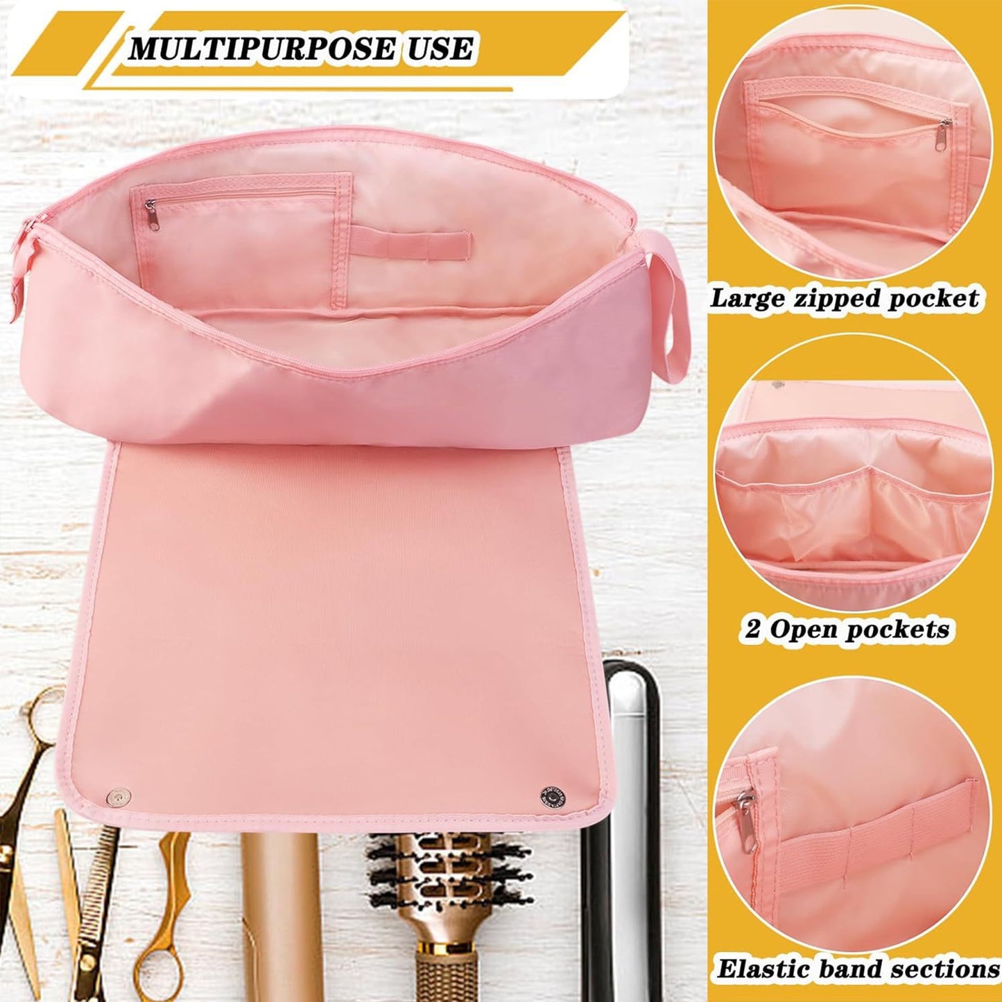 Travel Hair Tools Bag | Heat Resistant Mat & Organizer Case for Women