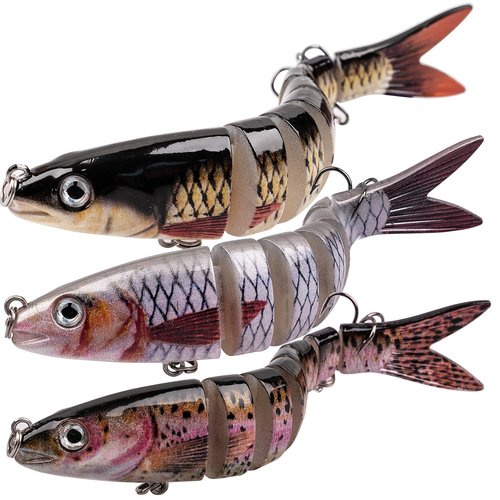 ReeMoo Fishing Lures for Bass, Topwater Fishing Lures, Multi Jointed Swimbaits, Lifelike Slow Sinking Swimming Bass Lures for Freshwater and Seawater Fishing Accessories