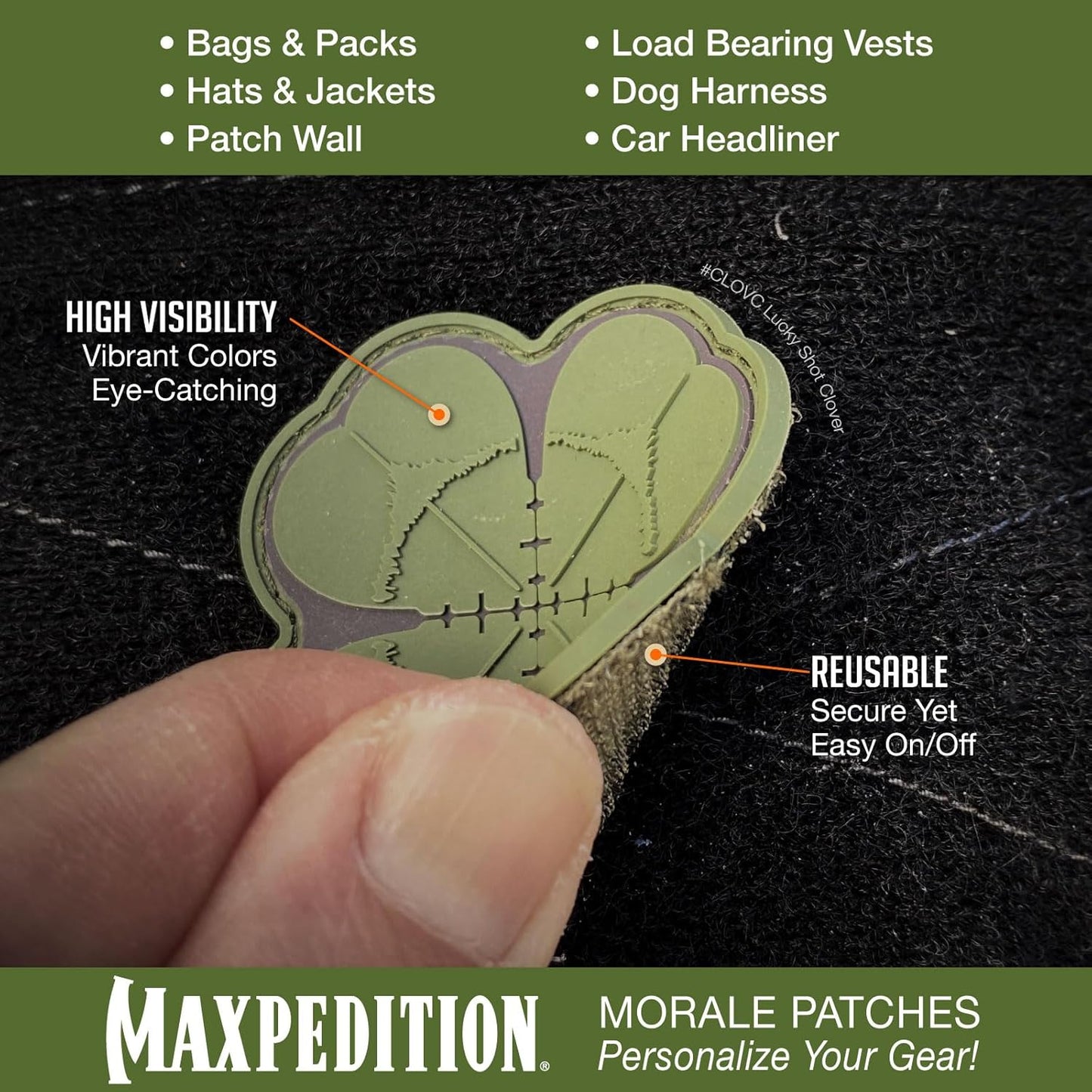 MAXPEDITION Lucky Shot Clover Patch (Full Color) 2" x 2"