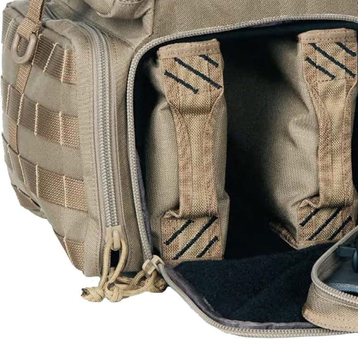 G.P.S. Tactical Range Backpack | Tan | 3 Handguns Capacity | Molle Webbing | Durable Waterproof Stain-Resistant Shooting Tactical Gear