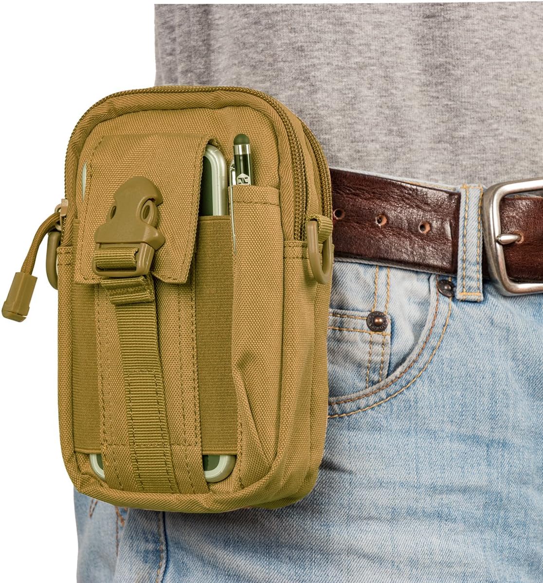 IronSeals Tactical Molle Phone Pouch Compact Utility Belt Waist Bag with Shoulder Strap for iPhone 14 Plus/14 Pro Max/14 Pro/14/13 Pro Max/13/12 Pro