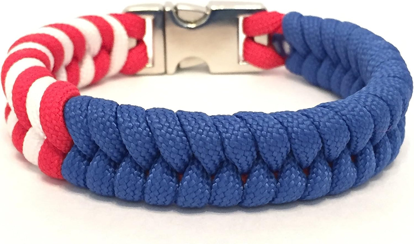 American Flag Paracord Survival Bracelet (Size 7.5)