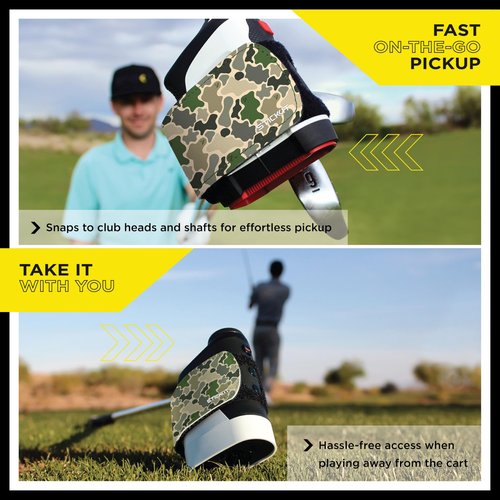 STICKIT Magnetic Rangefinder Strap, Green Camo | Fits 50+ Models | Strong Magnet for Golf Cart & Club Attachment | Slim, Adjustable, and Secure Design | Rangefinder Not Included