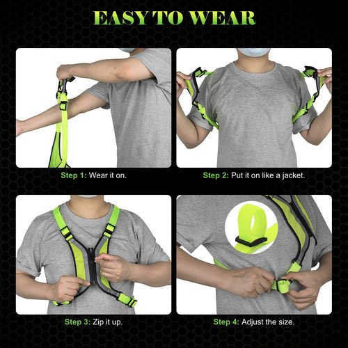 LED Reflective Vest - Light Up Running Gear for Night - Adjustable for Men & Women