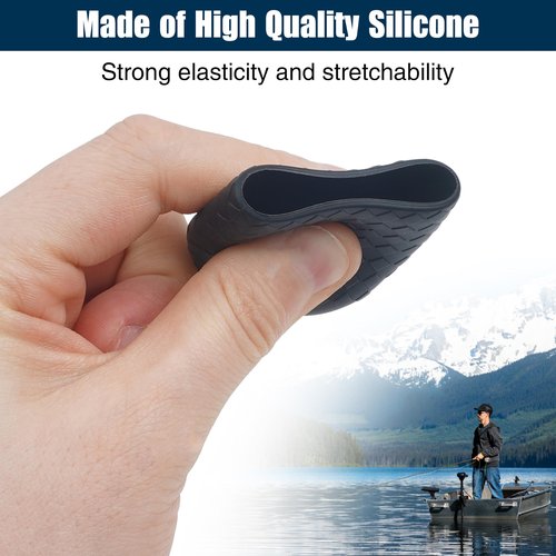 SILANON Fishing Rod Butt Cushion, Silicon Fishing Rod Butt Cap End Pole Seat Cushions Protector Pole Holder Accessory Black