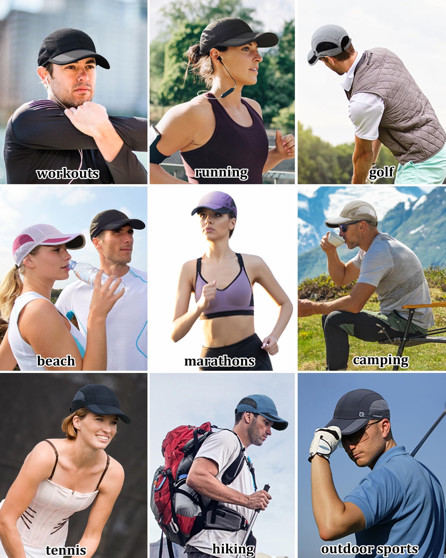 GADIEMKENSD Dad Hat Men Running Cap Summer Sun Hat Dri Fit Workout Cooling Hats Trucker Hat Hiking for Golf Hiking Outdoor Camping Gym Tennis Travel Cycling Horse Fishing Walking Sky Blue M