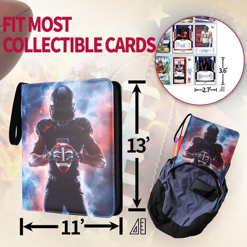 Dosanlues Football Card Binder 1080 Pockets, Ultimate Trading Card Ablums with 60 Page Removable Sleeves to Organize and Protect Your Sports Cards Like a Pro