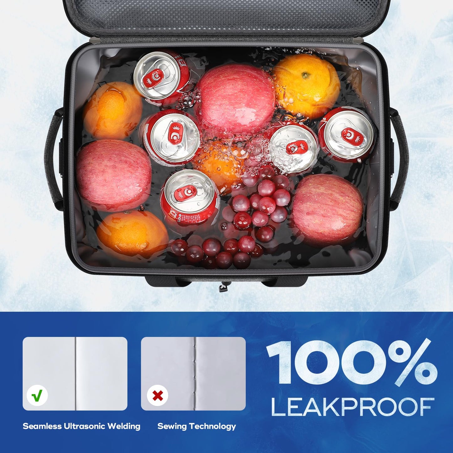 Maelstrom Soft Sided Cooler Bag,30 Can Collapsible Insulated Ice Chest – Large Leakproof, Portable for Camping, Kayaking & Beach, Gray