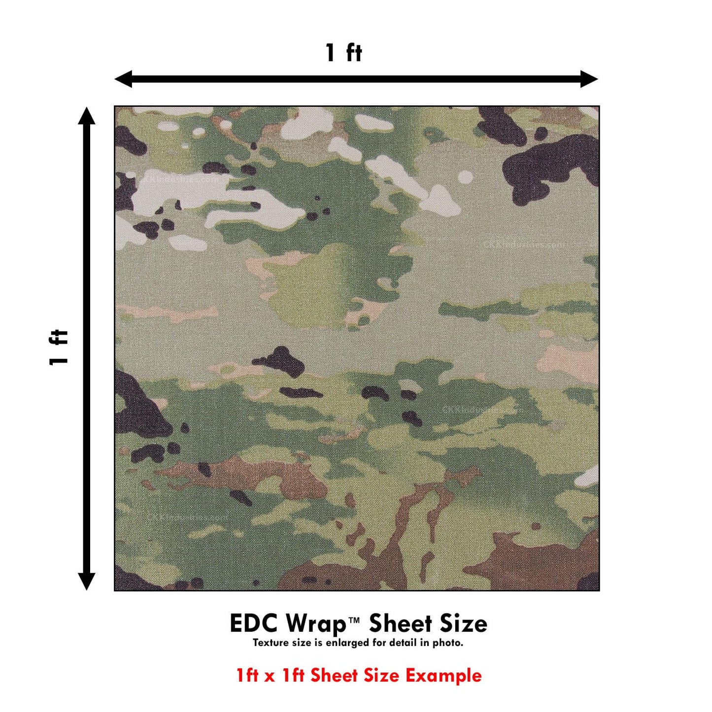 HolsterSmith EDC Wrap – Cordura Fabric Wrap for Kydex Holsters, Sheaths, Headphones, and Other Everyday Carry Items – Cordura (500D) – (Multicam) – (12in x 12in)