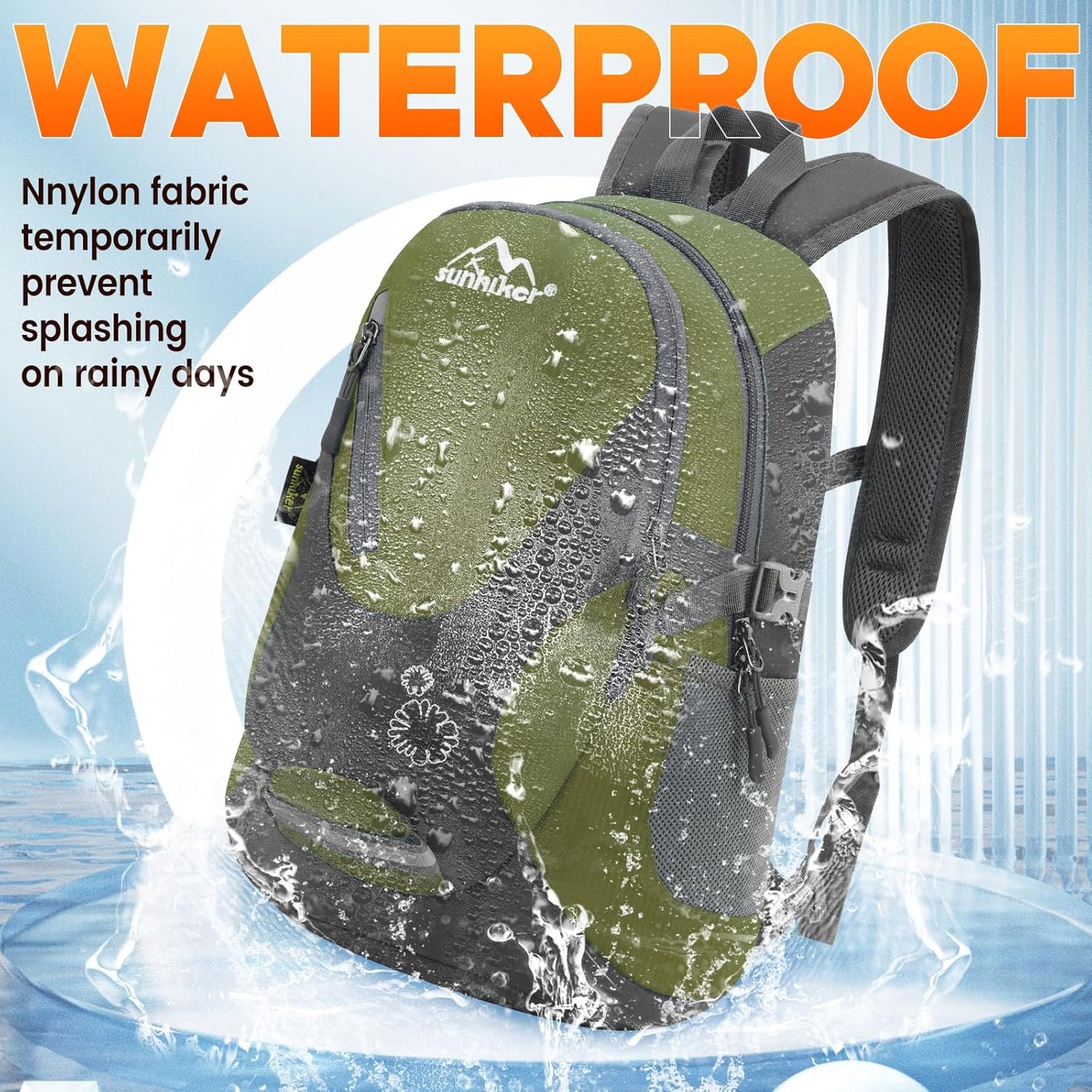 sunhiker Cycling Hiking Backpack Water Resistant Travel Backpack Lightweight SMALL Daypack M0714
