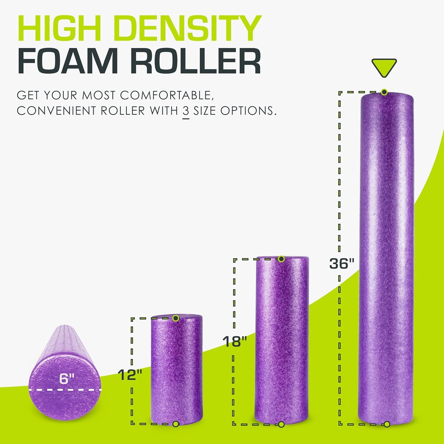 ProsourceFit High Density Foam Rollers 36 - inches Long, Firm Full Body Athletic Massage Tool for Back Stretching, Yoga, Pilates, Post Workout Muscle Recuperation, Black