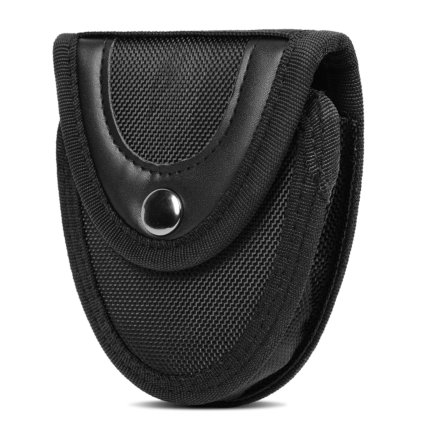 Handcuff Holder，Police Handcuffs Law Enforcement Accessories with Belt Loop， Handcuff Case Hand Cuff Pouch with Copper Snap Flap Top. … (Black, One Pack)