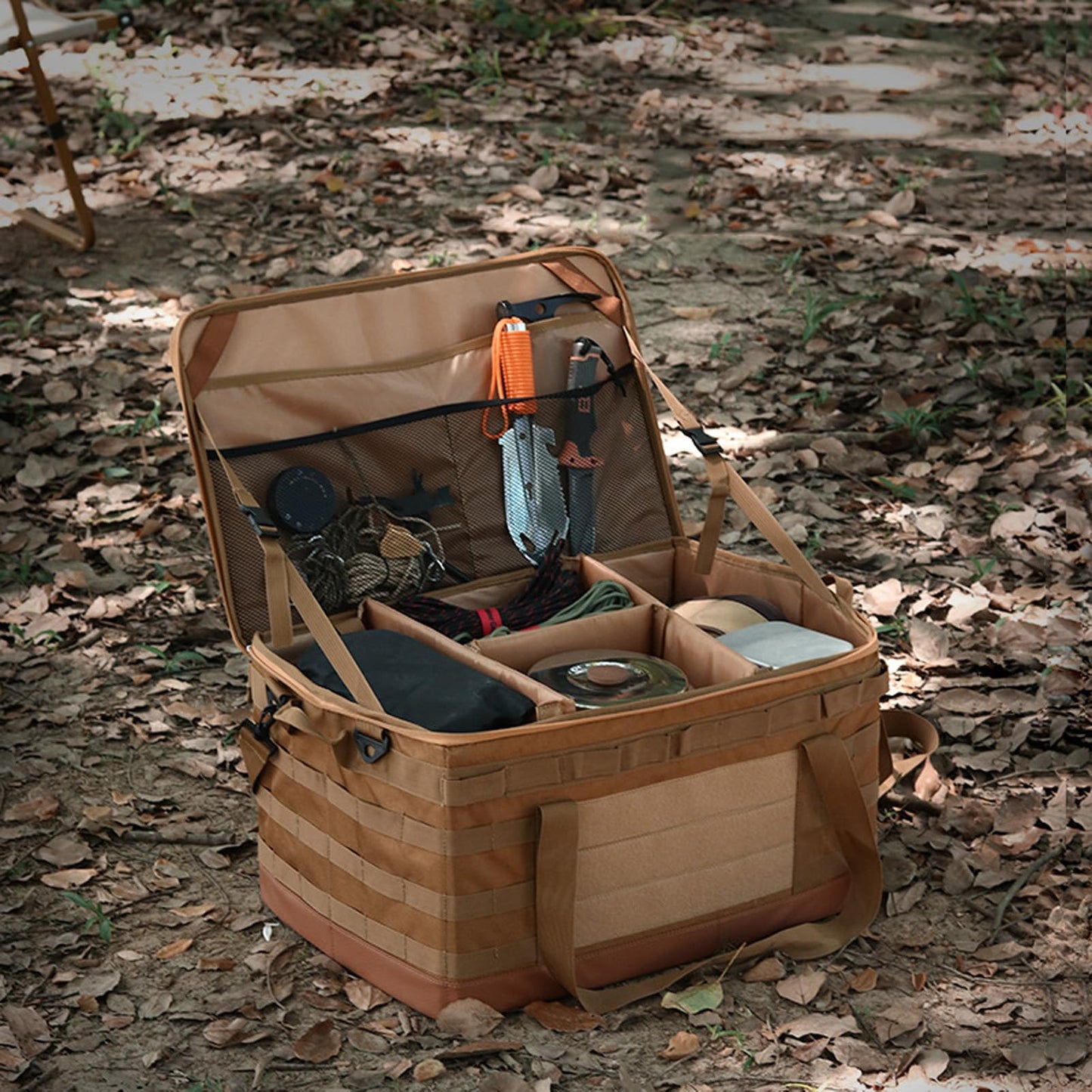 Fockety Camping Storage Bag, 45L Large Capacity Tactical Utility Tote Bag with Handles, Multifunction BBQ and Picnic Bag Organizer Trunk Organizer for Grocery Shopping Camping