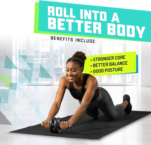 Elite Sportz Ab Roller Wheel - Gym & At Home Ab Workout Equipment with 2 Wheels to Exercise Core Abdominal Muscles - Strength Training Accessories for Abs