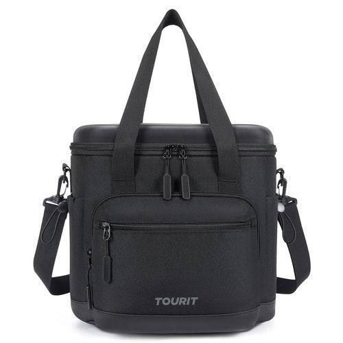 TOURIT Insulated Cooler Bag: 20 Cans Soft Portable Leakproof Lunch Cooler Beach Travel Picnic Camping Black