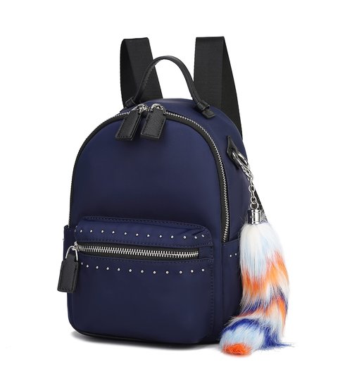 MKF Collection Backpack for Women, Daypack Top-Handle Ladies Fashion Travel Pocketbook Bag Carry on Backpack Navy Blue by Mia k