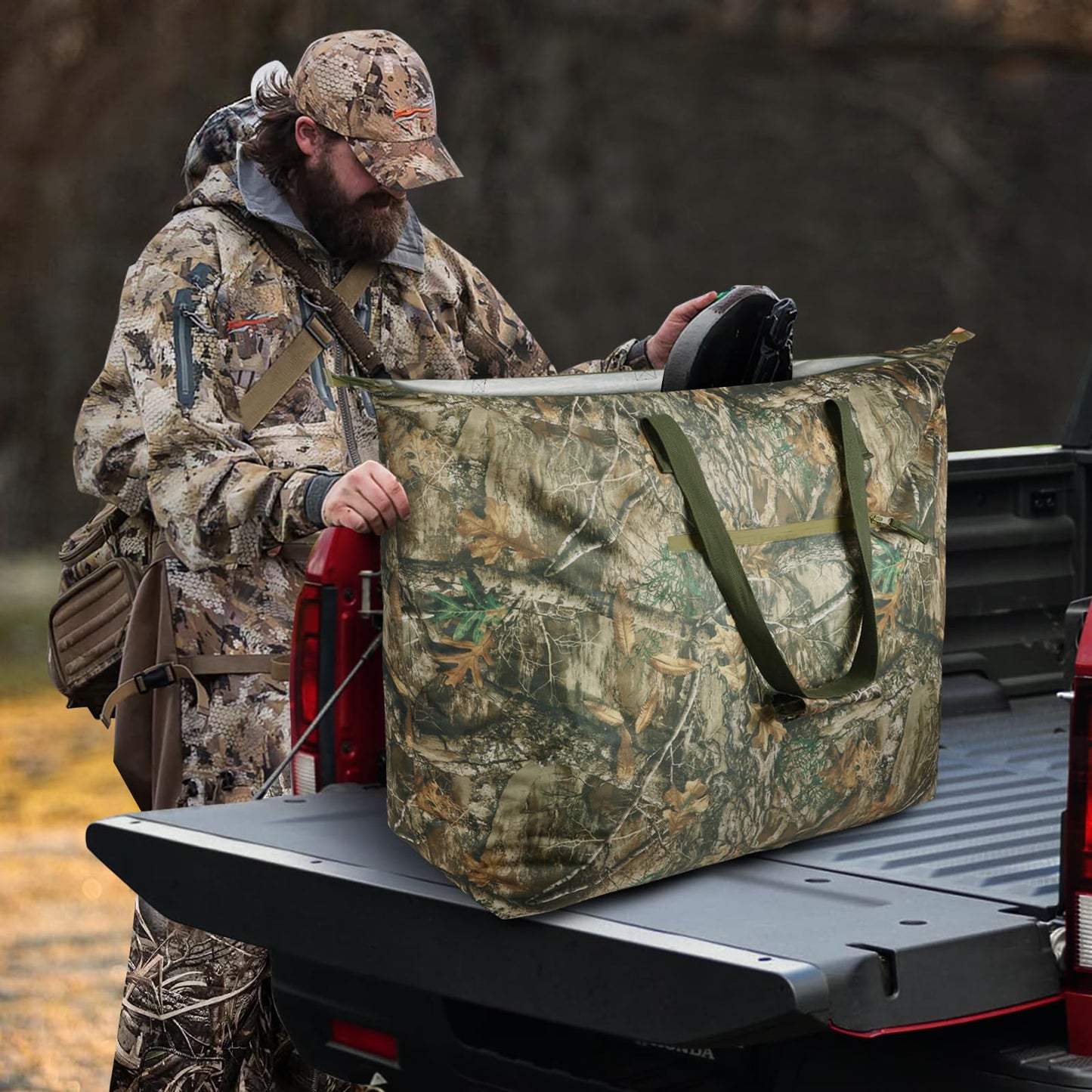 Extra Large Camouflage Scent Control Bag - 42 x 26 Inch Waterproof Smell Proof Bag for Hunting Clothes & Accessories