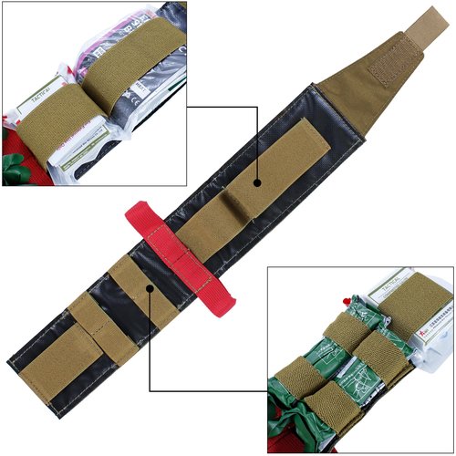 Portable Medical Insert Tactical First Aid Kit Organizer Pocket Trauma Pouch EDC Med Pouch Insert Panel Webbing Handle (Coyote Brown)