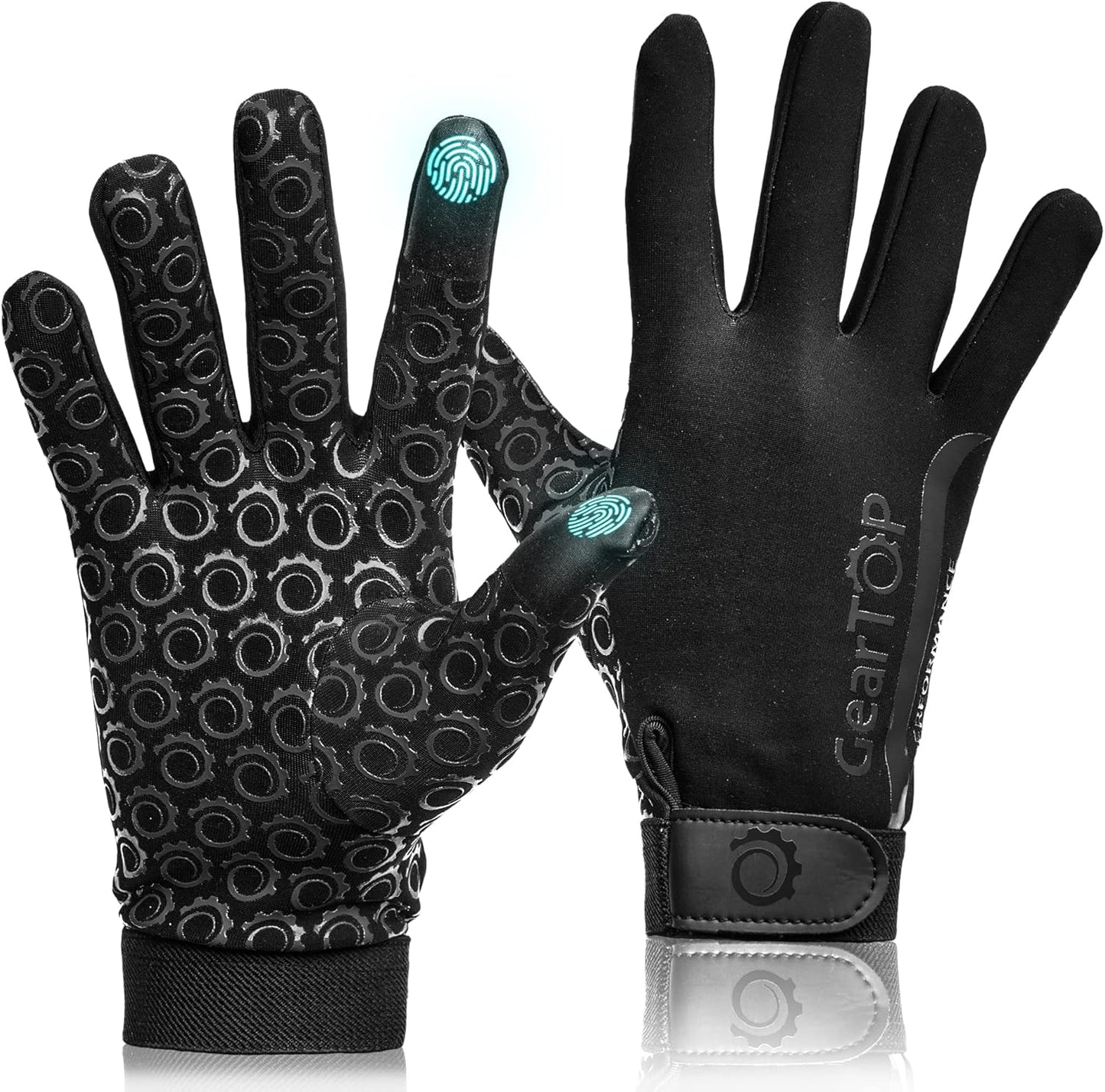 GearTOP Football Gloves for Men & Women for Cold Weather, Touchscreen Winter Gloves Men Running Gear, Warm Glove Liners for Hiking, Freezer Gloves