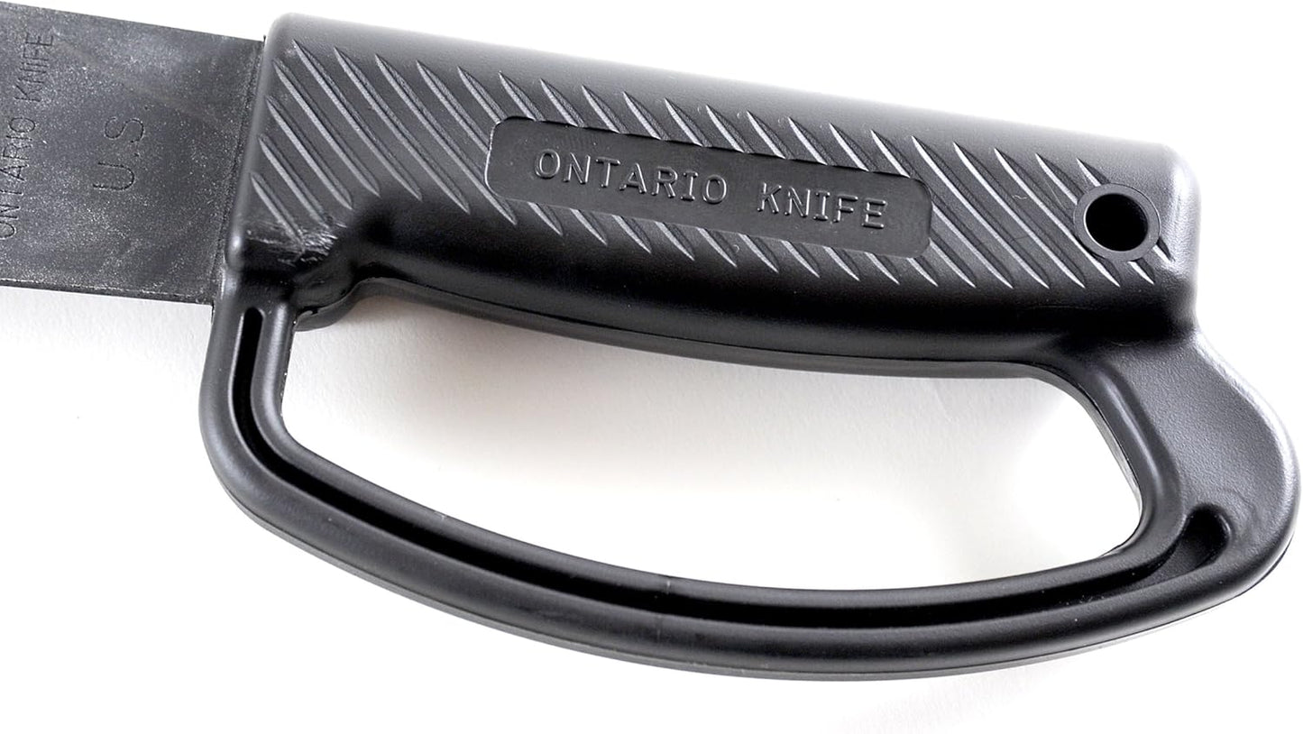 Ontario Knife Company 8519 Heavy Duty Knife with "D" Black Handle - Retail Package, 22"