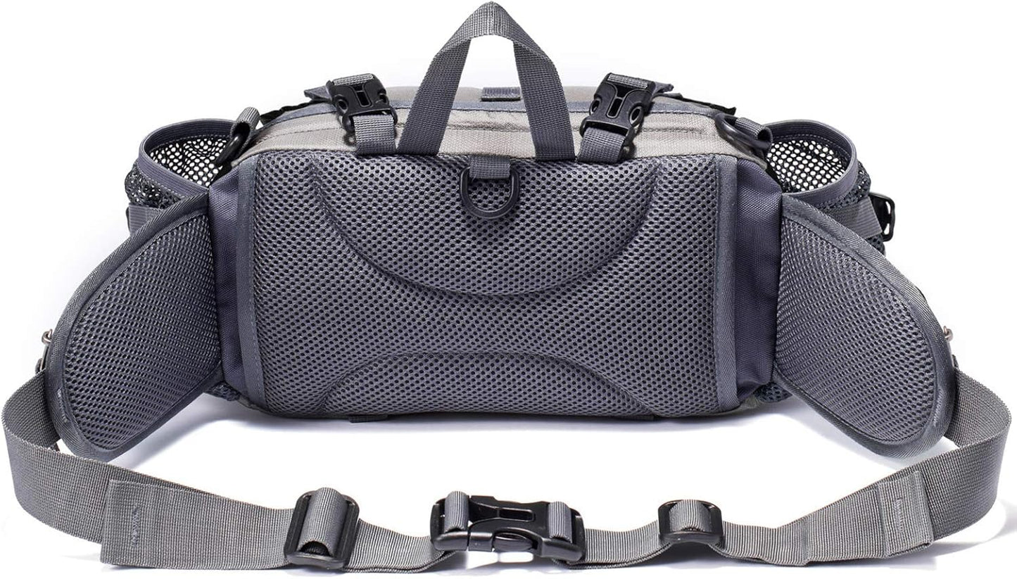 Outdoor Fanny Pack Hiking Fishing Waist bag 2 Water Bottle Holder Lumbar Pack