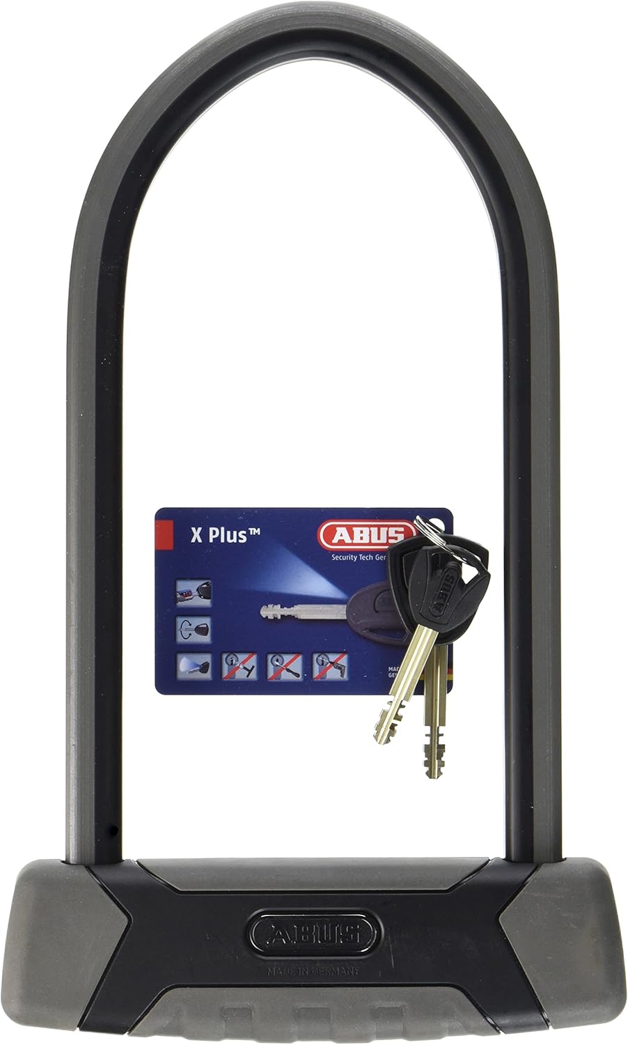 ABUS U-Lock Granit XPlus 540, Bike Lock with XPlus Cylinder, High Protection Against Theft, ABUS Security Level 15, Black/Grey, 23 cm
