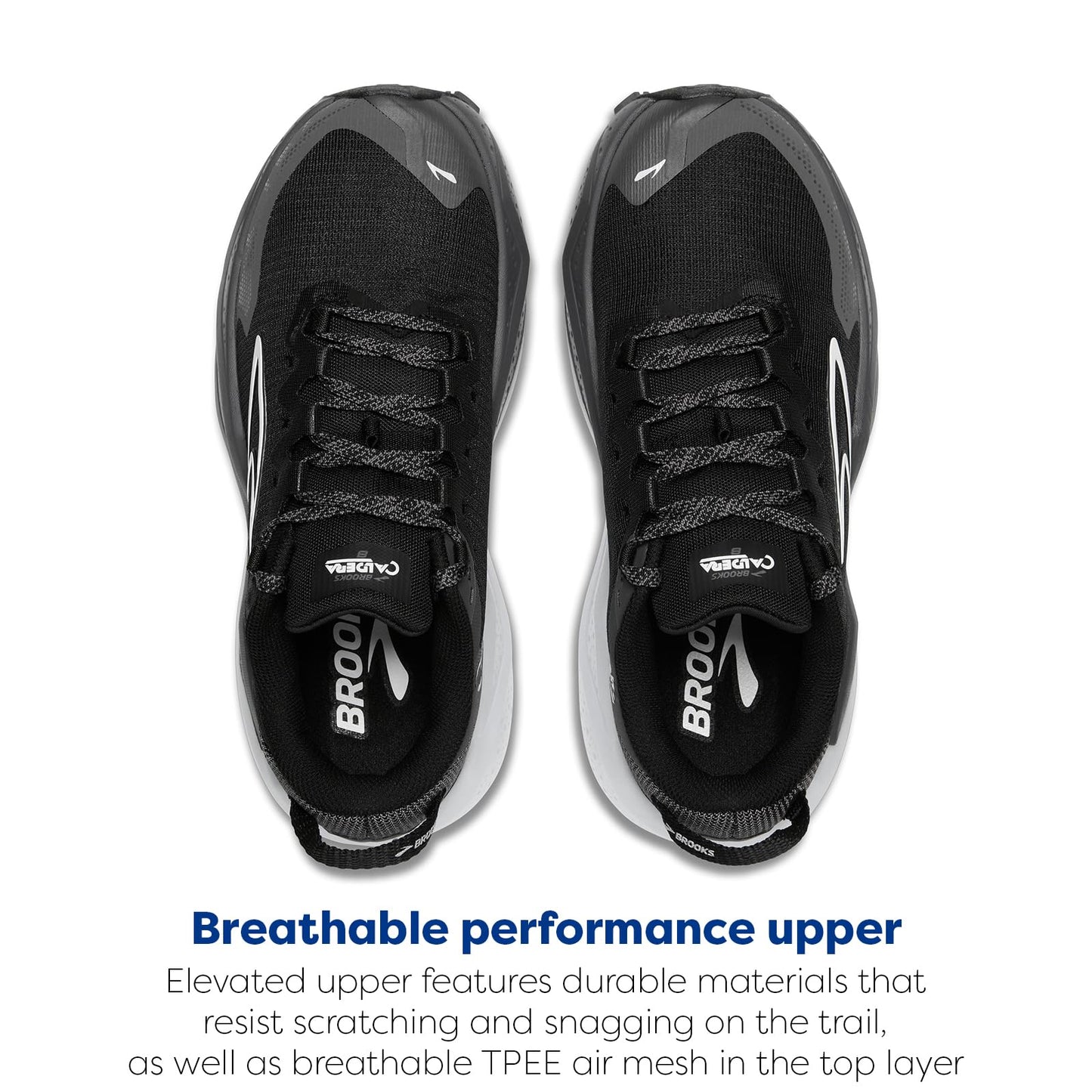 Brooks Women’s Caldera 8 Ultra Trail Running Shoe - Black/Blackened Pearl/White - 8 Medium
