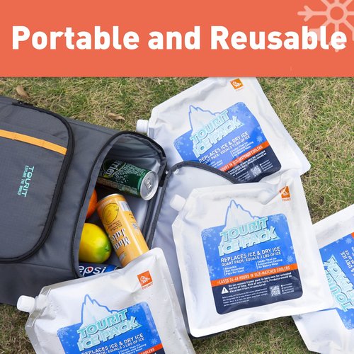 TOURIT Insulated Soft Large Collapsible Cooler Bag with Reusable Ice Packs for Coolers Long Lasting
