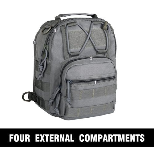 YAKEDA Tactical EDC Backpack Military Sling Backpack Shoulder Bag for Travel,Outdoor,Hiking, (Gray) 10.24 * 8.27 * 4.33 inches