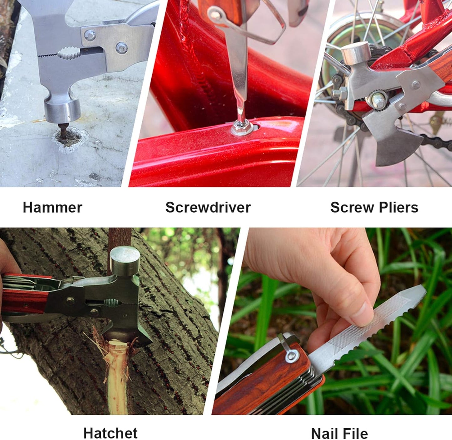 Camping Gear Multitool, Cool & Unique Birthday Gifts for Men Dad Husband Boyfriend, 18-in-1 Survival Gear for Outdoor Hunting Hiking, Emergency Escape Tool with Axe,Hammer,Plier,Knife,Bottle Opener